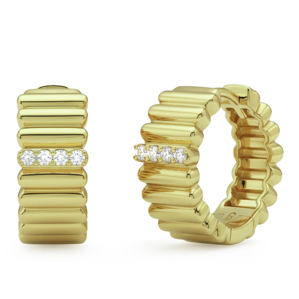 <span style="color:purple">SPECIAL!</span> .08ct G SI 14kt Yellow Gold Diamond Hoop Earrings
