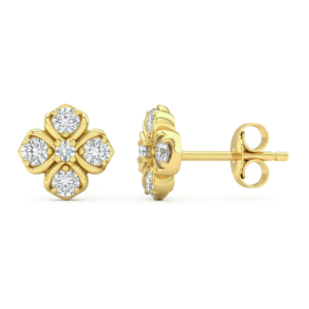 <span style="color:purple">SPECIAL!</span> .40ct G SI 14kt Yellow Gold Diamond Flower Stud Earrings