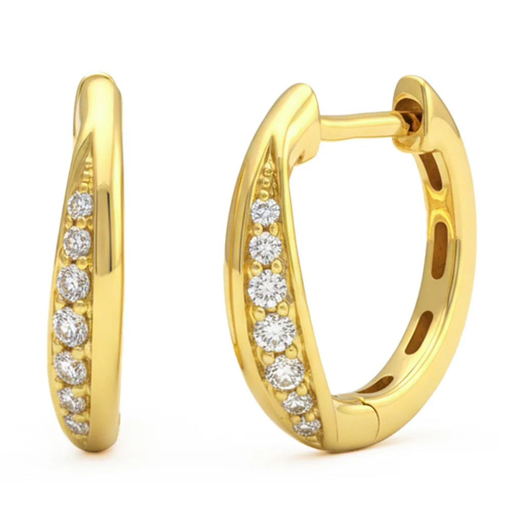 <span style="color:purple">SPECIAL!</span> .13ct G SI 14kt Yellow Gold Diamond Hoop Earrings