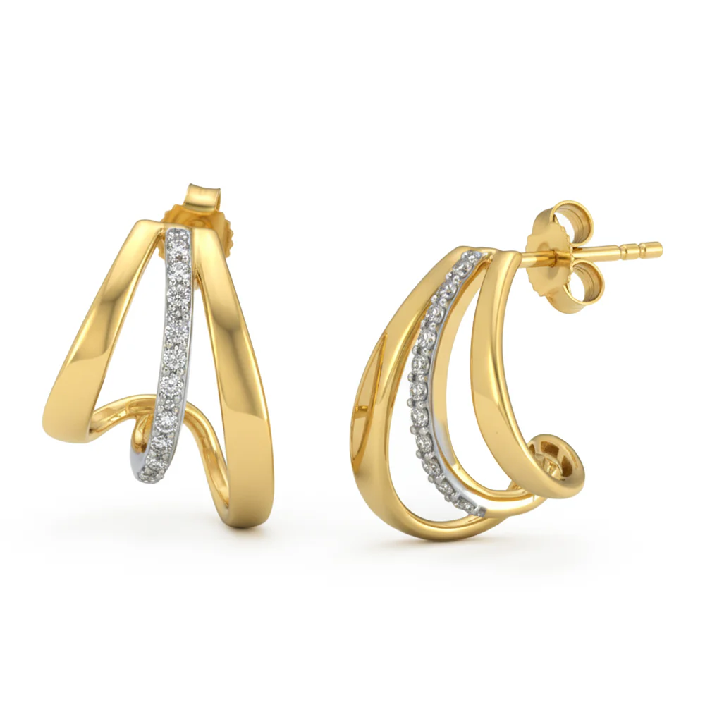<span style="color:purple">SPECIAL!</span> .20ct G SI 14kt Yellow Gold Diamond J Hoop Earrings