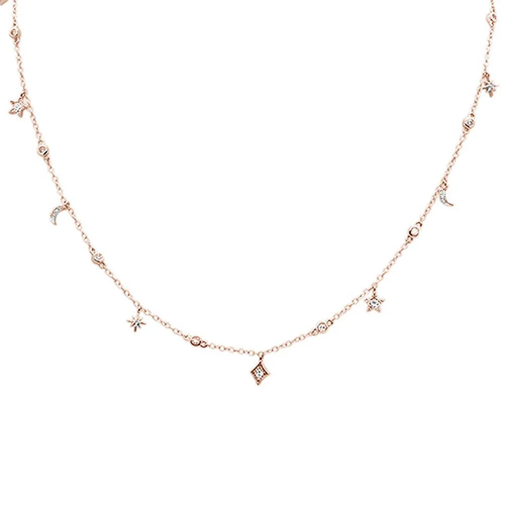 <span>DIAMOND CLOSEOUT! </span>.47ct G SI 14k Rose Gold Diamond Pendant Necklace 16" Long+(1"ext)