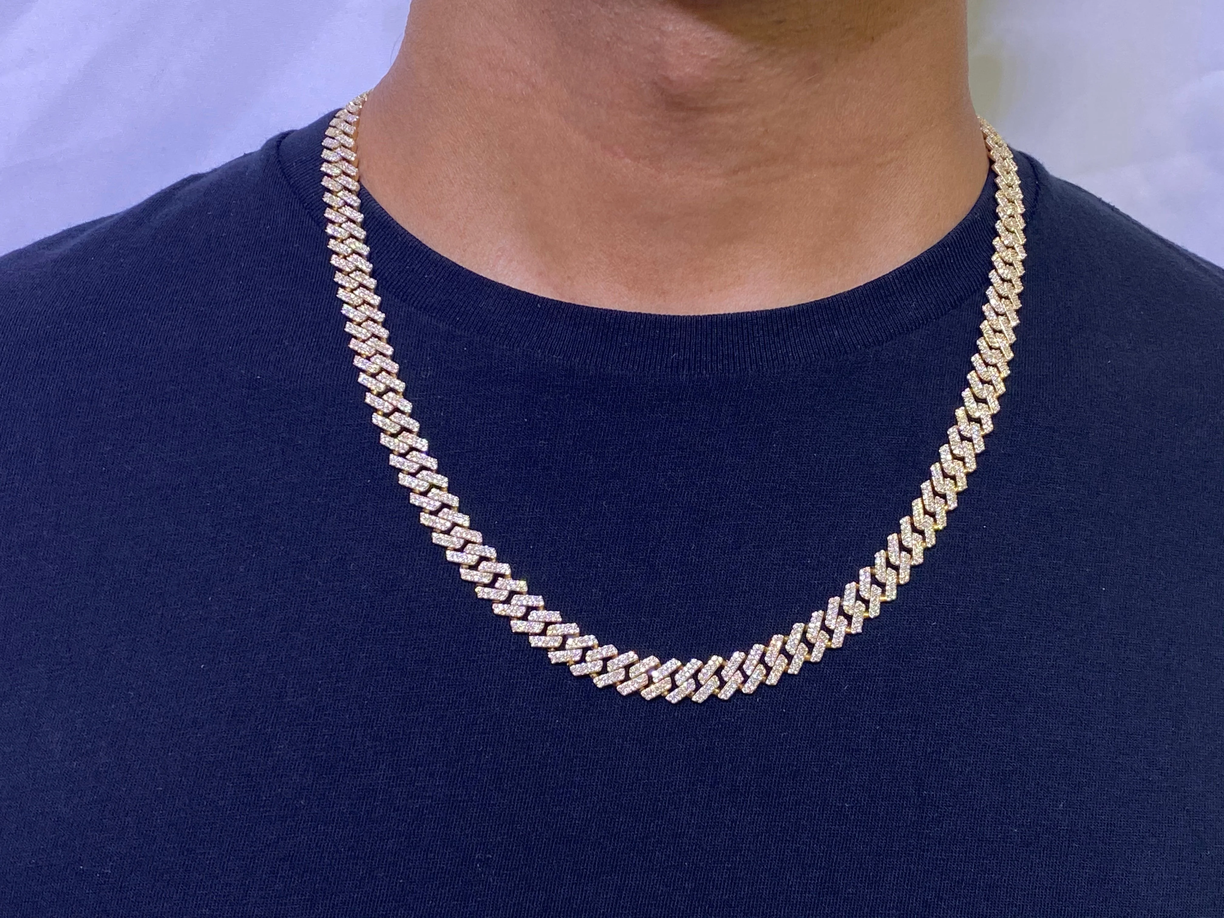 <span>DIAMOND CLOSEOUT! </span> 9MM 10.74ct 14k Yellow Gold Diamond Square Cuban Necklace 22" - Image 4