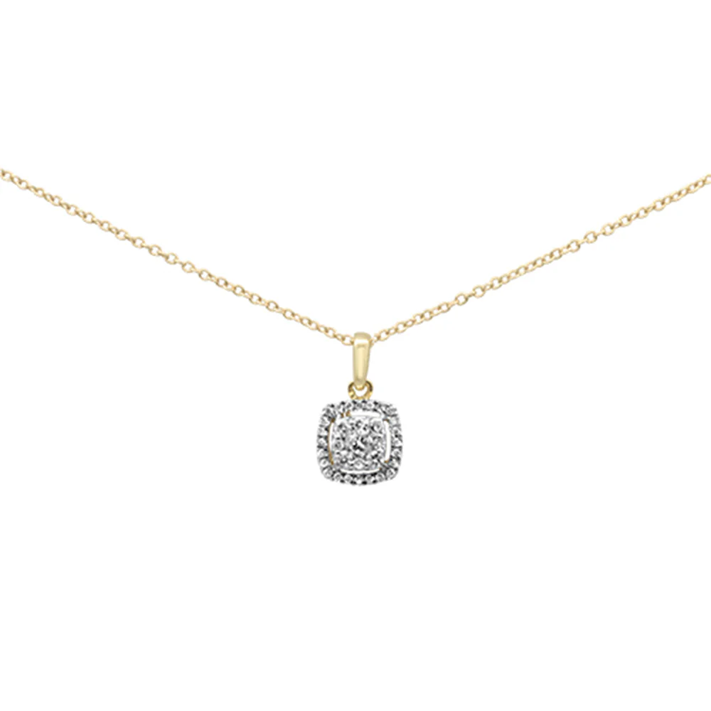<span>DIAMOND CLOSEOUT! </span>.25ct G SI 10K Yellow Gold Round Diamond Pendant Necklace 18" Long