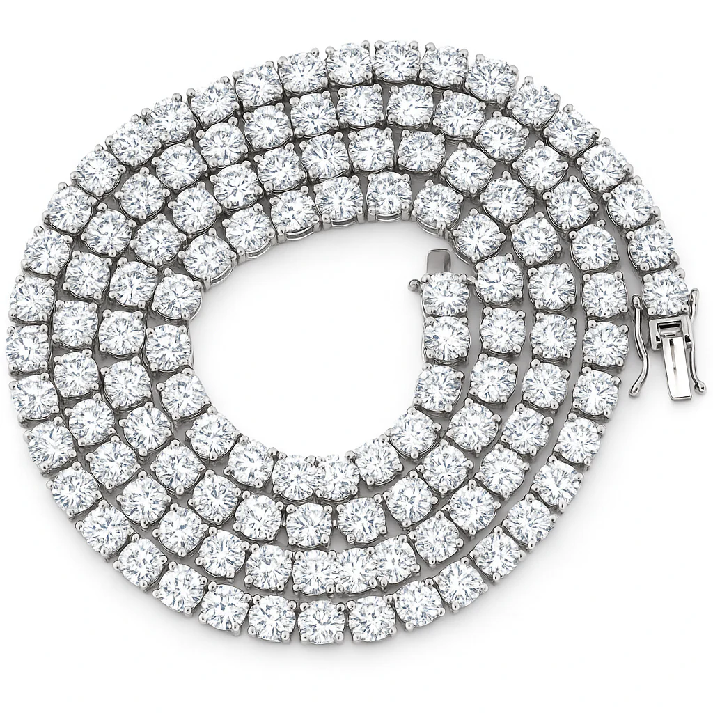 <span style="color:purple">SPECIAL!</span> 29.46ct G SI 14K White Gold Diamond Tennis Necklace 22" - Image 3