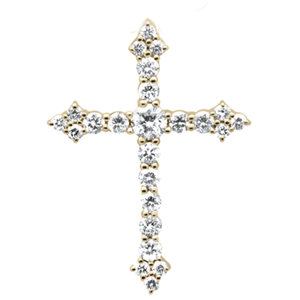 <span>DIAMOND CLOSEOUT! </span>.49ct G SI 14KT Yellow Gold Diamond Cross Pendant