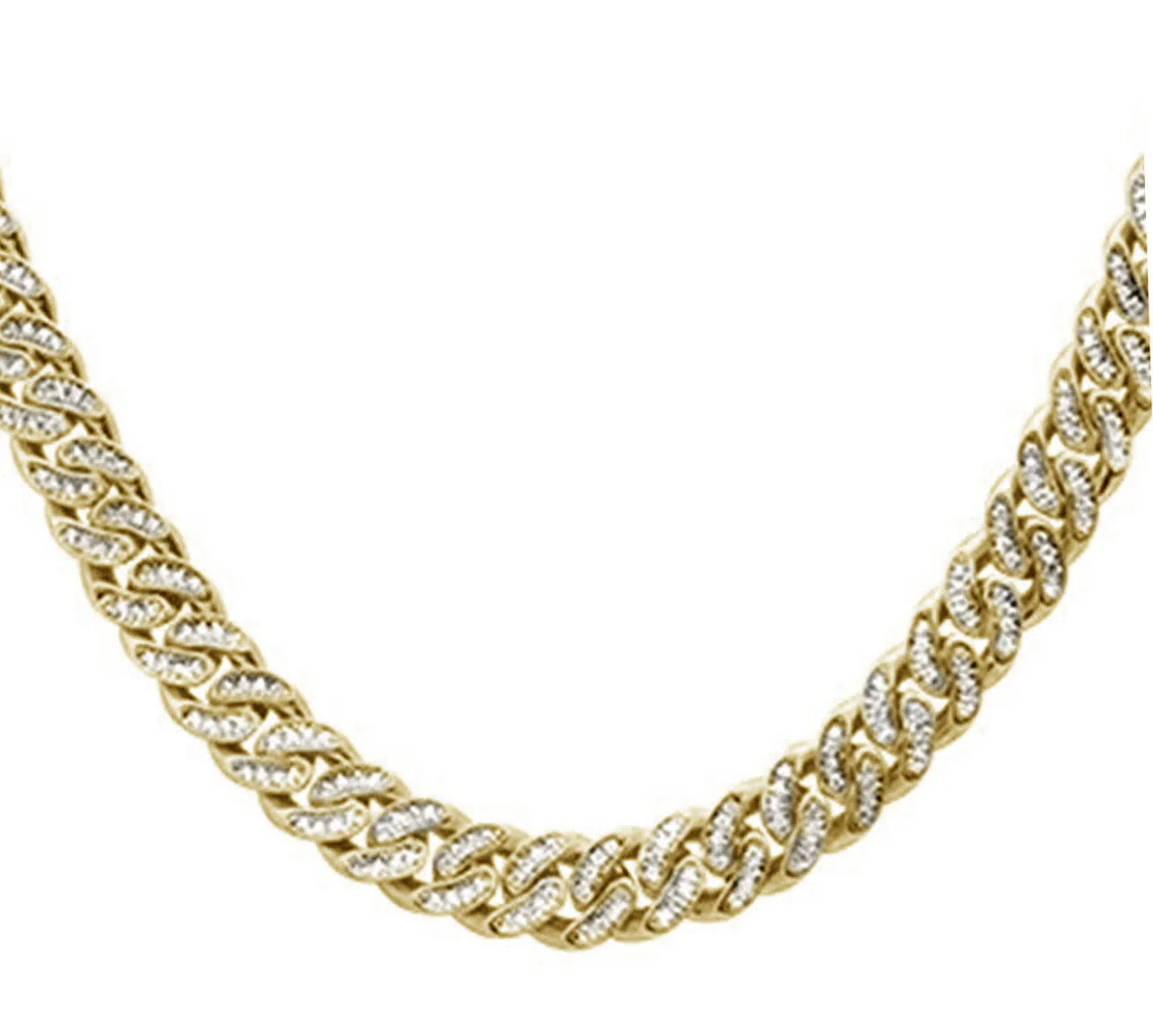 <span style="color:purple">SPECIAL!</span> 5mm 1.51ct G SI 14k Yellow Gold Diamond Round Cuban Necklace 18" - Image 2