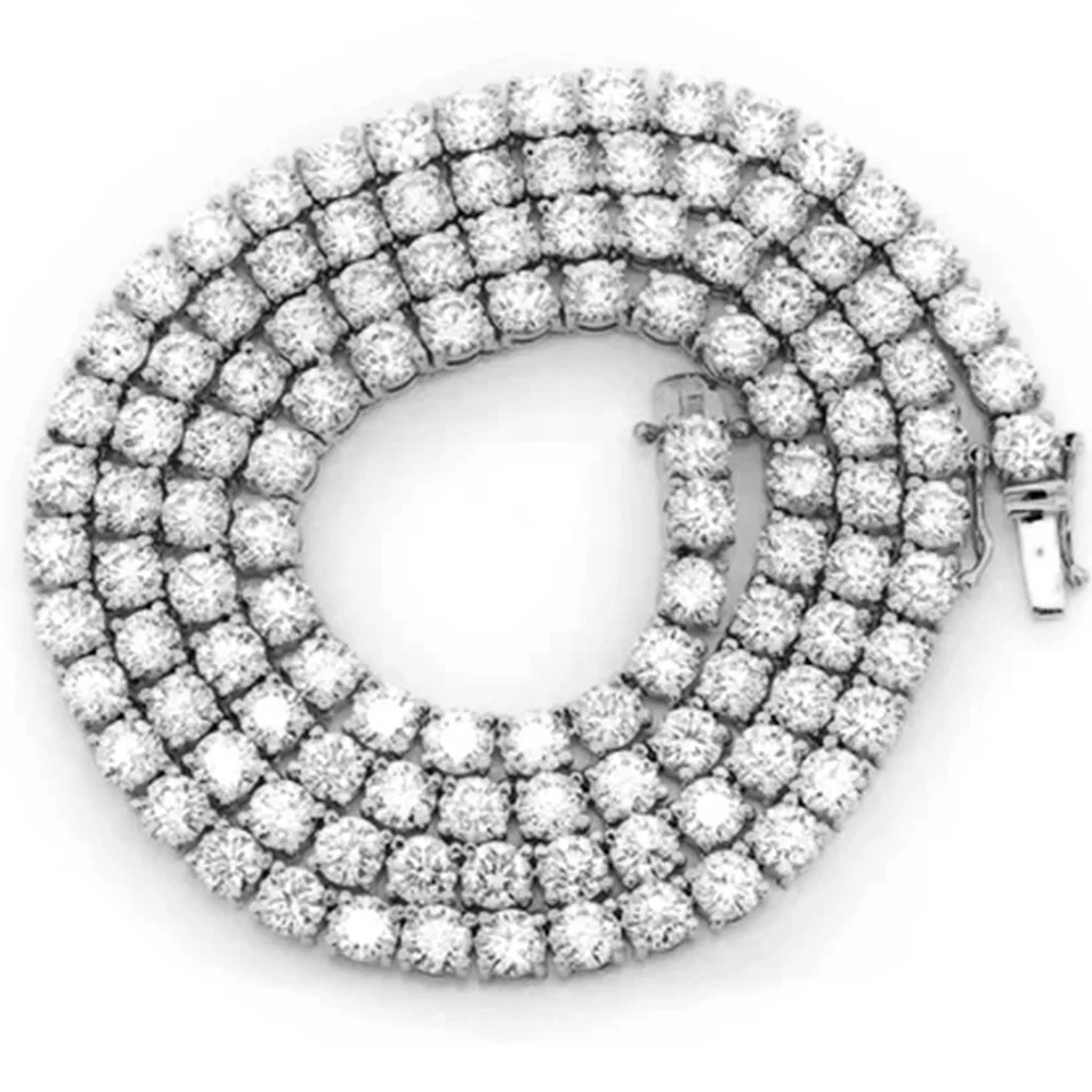 <span style="color:purple">SPECIAL!</span>9.12ct G SI 14K White Gold Diamond Tennis Necklace 22" - Image 4