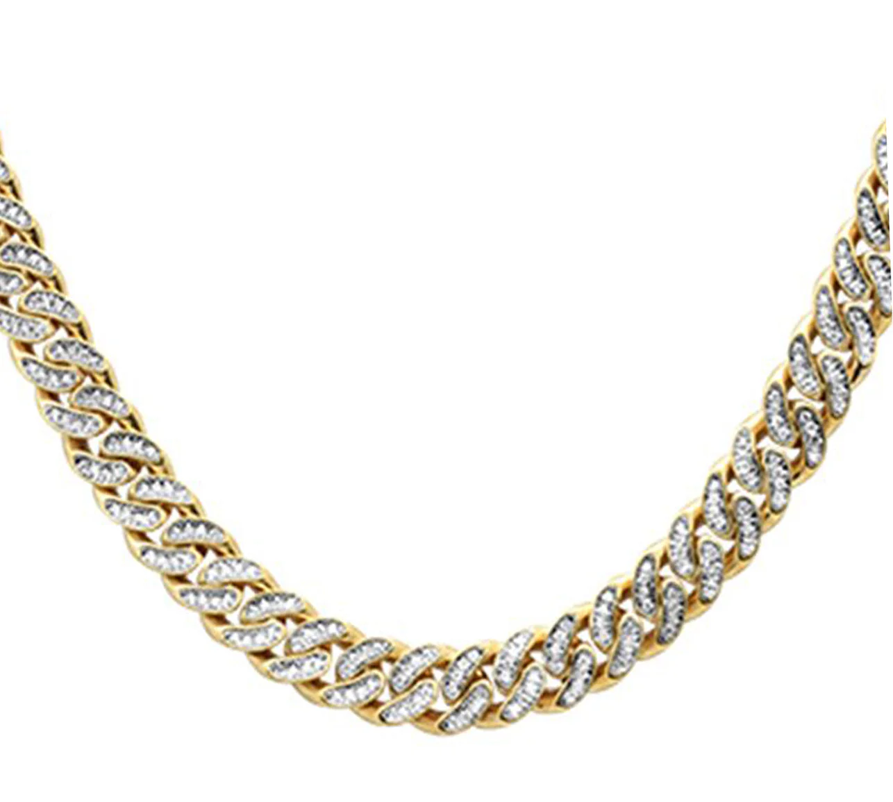 <span style="color:purple">SPECIAL!</span> 4mm 2.13ct G SI1 14k Yellow Gold Diamond Round Cuban Necklace 22" - Image 2