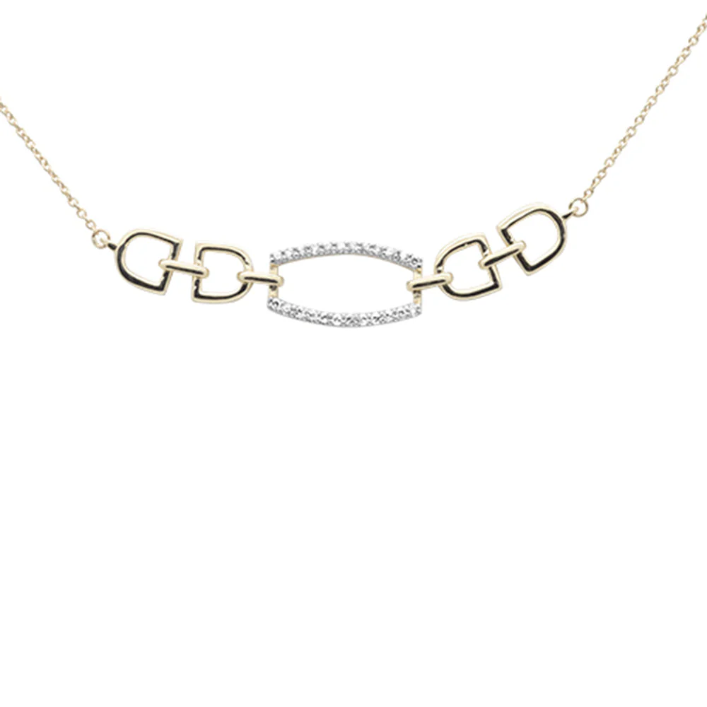 <span>DIAMOND CLOSEOUT! </span> .15ct G SI 14K Yellow Gold Diamond Link Pendant Necklace 18"
