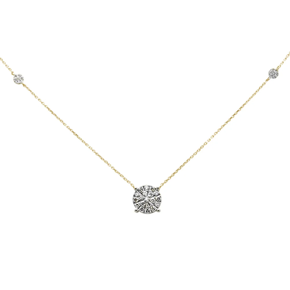 <span>DIAMOND CLOSEOUT! </span> .46ct G SI 14K Yellow Gold Diamond Filligree Style Solitaire Pendant Necklace 20"