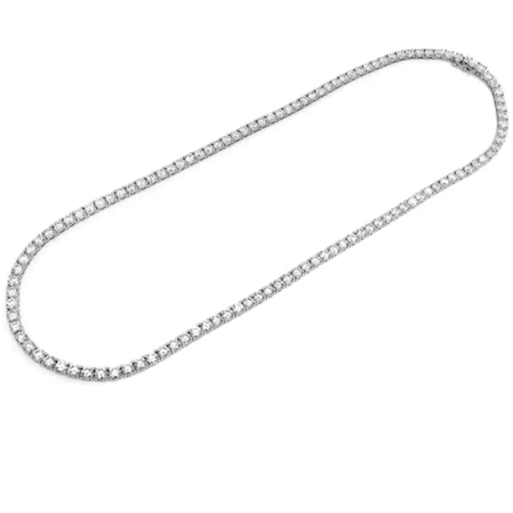 <span style="color:purple">SPECIAL!</span> 4.31ct G SI 14K White Gold Diamond Tennis Necklace 16" Long - Image 5