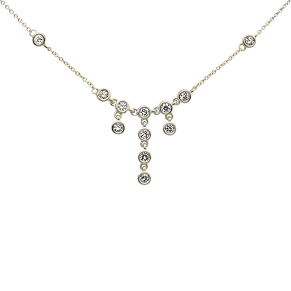 <span style="color:purple">SPECIAL!</span> .52ct G SI 14K Yellow Gold Round Diamond Drop Dangle Pendant Necklace 16+2" - Image 2