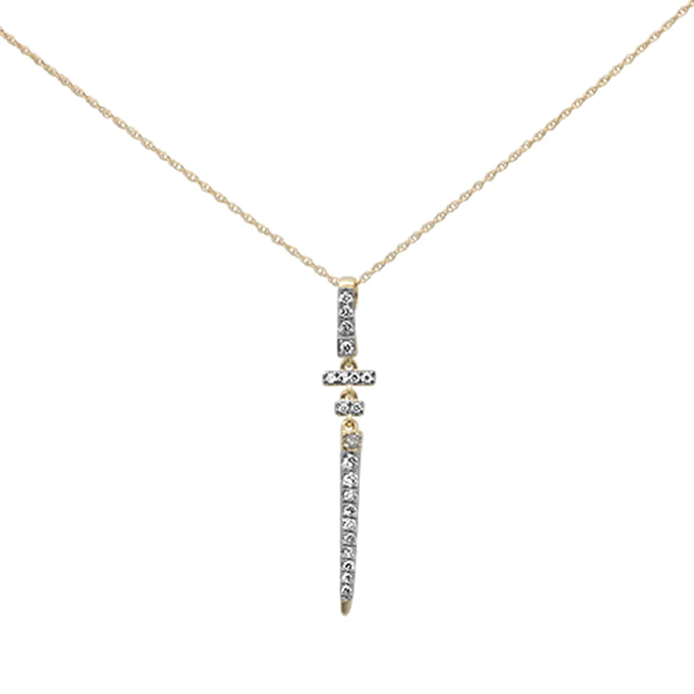 <span style="color:purple">SPECIAL!</span> .22ct G SI 14K Yellow Gold Diamond Drop Pendant Necklace 18" Long