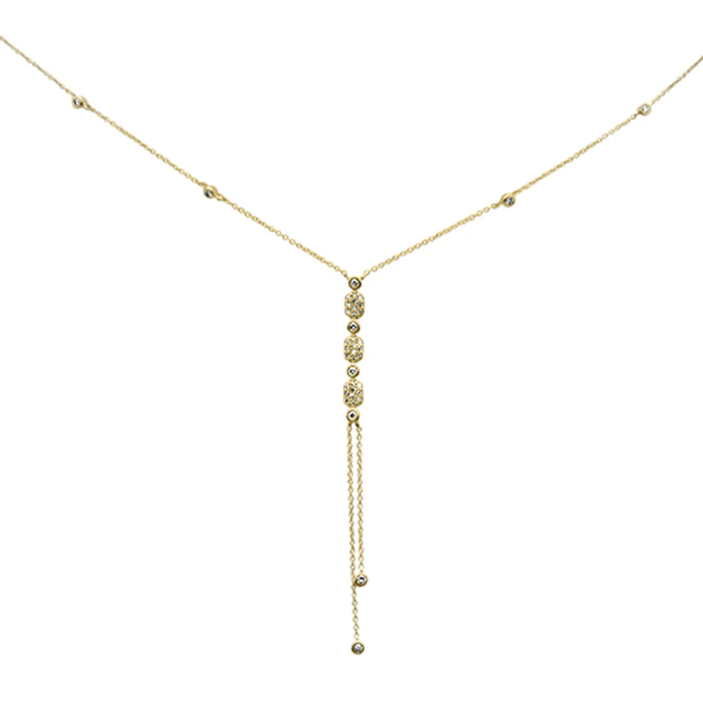 <span style="color:purple">SPECIAL!</span> .25ct G SI 14K Yellow Gold Diamond Drop Pendant Necklace 16" Long