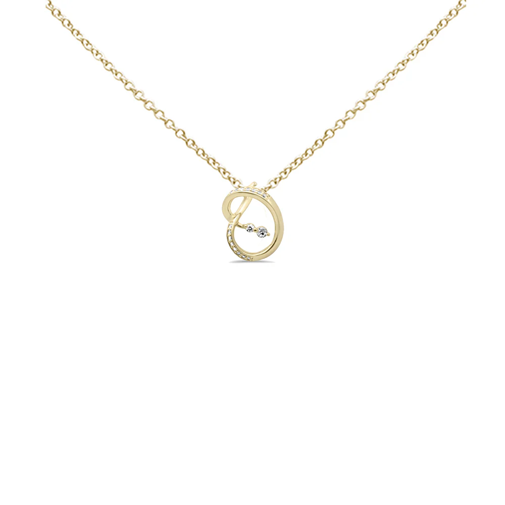 <span style="color:purple">SPECIAL!</span> .13ct G SI 14K Yellow Gold Diamond Wrap Around Pendant Necklace 18" Long