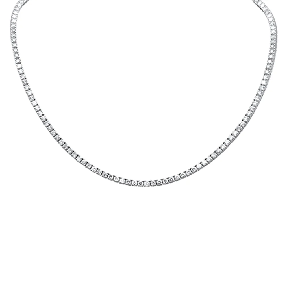 <span style="color:purple">SPECIAL!</span> 8.09ct G SI 14K White Gold Diamond Tennis Necklace 14" +2" EXT