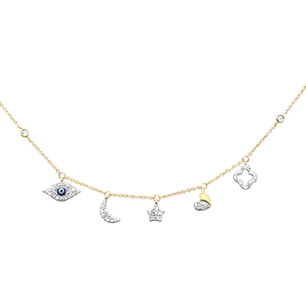 <span style="color:purple">SPECIAL!</span> .34ct G SI 14K Yellow Gold Diamond Pendant Necklace 16" +2" EXT