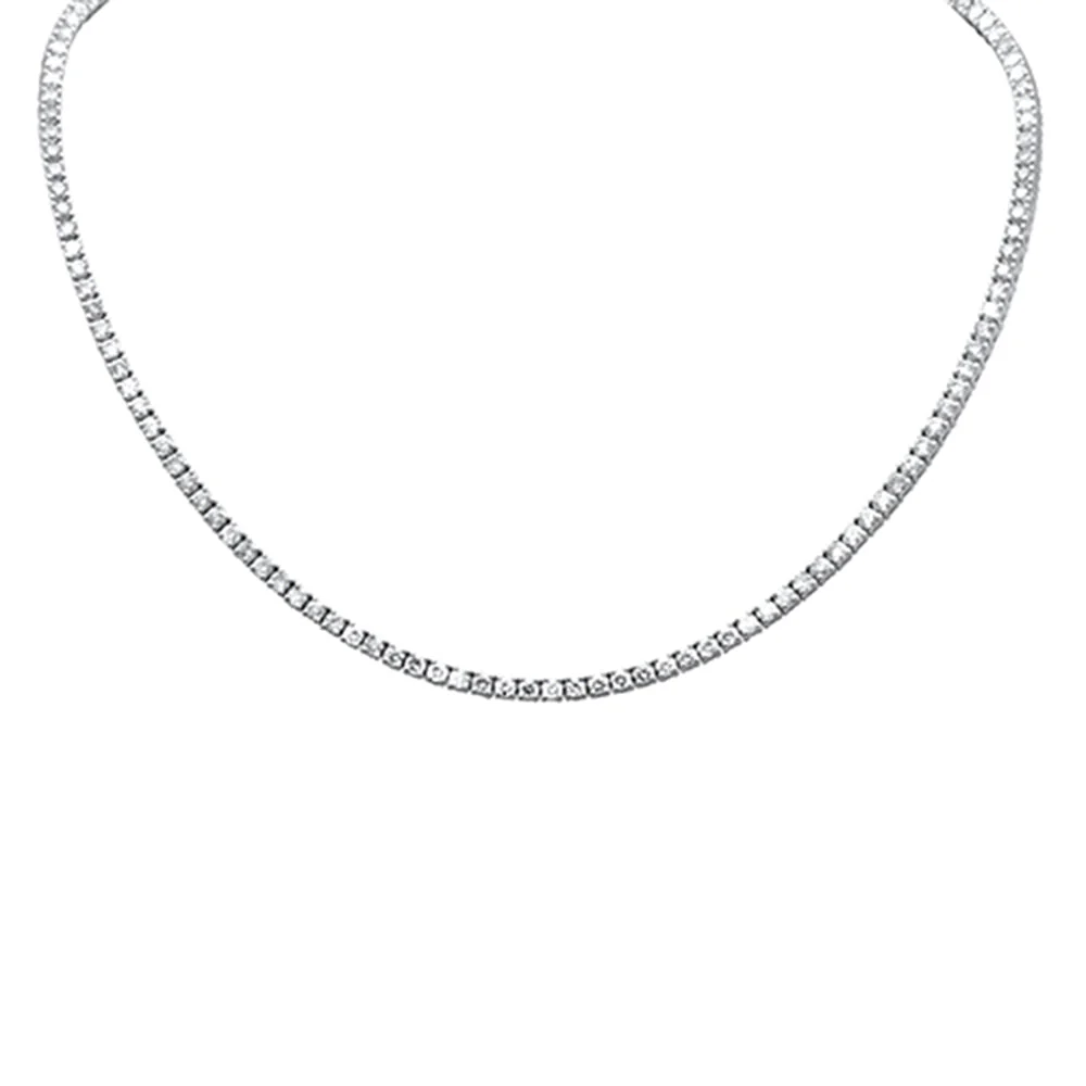 <span style="color:purple">SPECIAL!</span> 5.98ct G SI 14K White Gold Diamond Tennis Necklace 14" +2" EXT