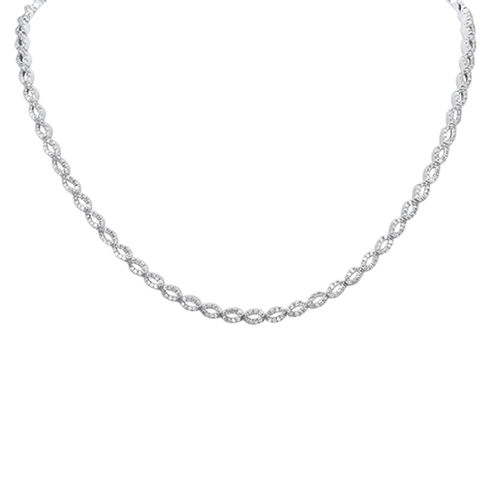 <span style="color:purple">SPECIAL!</span> 3.46ct G SI 14K White Gold Diamond Infinity Pendant Necklace 14" + 3" EXT