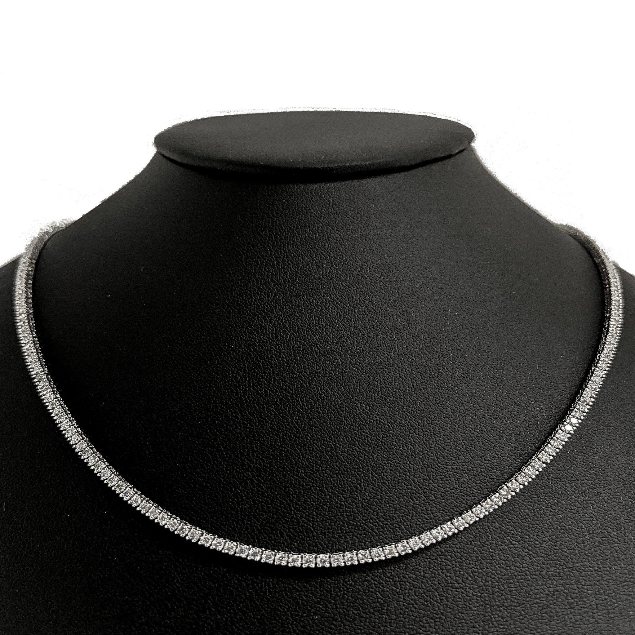 <span style="color:purple">SPECIAL!</span> 15.62ct G SI 14K White Gold Diamond Tennis Necklace 20" - Image 2