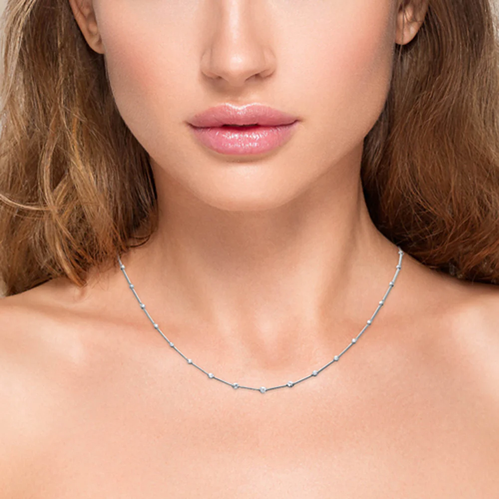 <span style="color:purple">SPECIAL!</span> 1.14ct G SI 14K White Gold Diamond Bar Pendant Necklace 18" + 2" EXT - Image 2