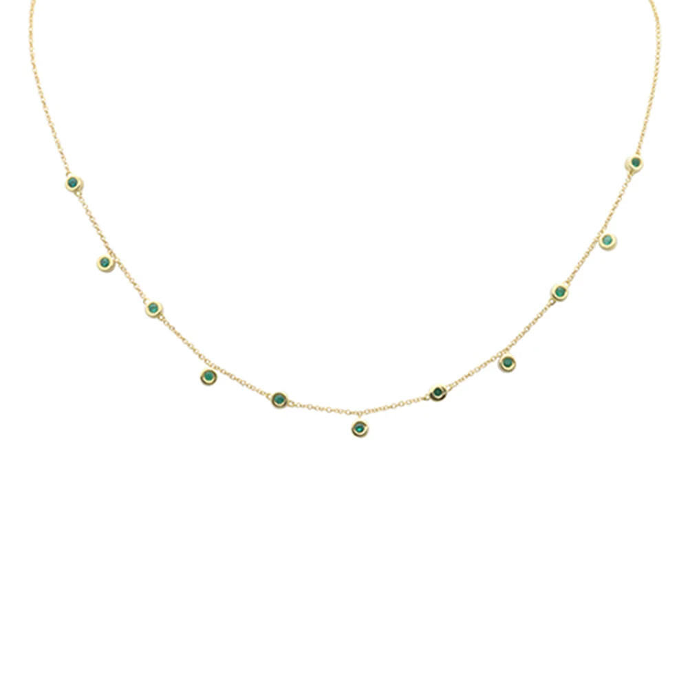 <span>DIAMOND CLOSEOUT! </span> .29ct G SI 14K Yellow Gold Emerald Pendant Necklace 16+2" Ext