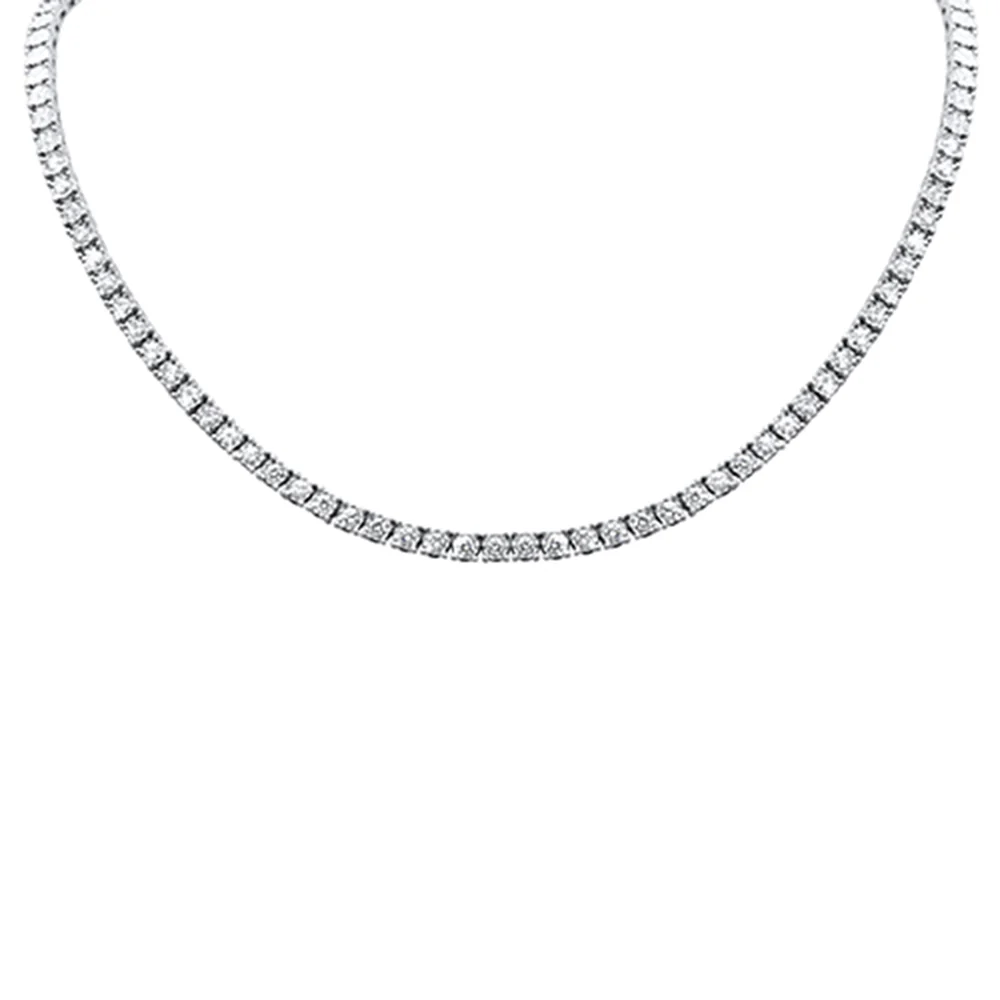 <span style="color:purple">SPECIAL!</span>  3.98ct G SI 14K White Gold Diamond Miracle Setting Tennis Necklace 14 + 3" Ext