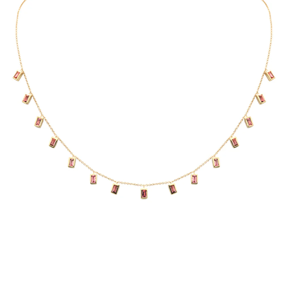 <span>GEMSTONE CLOSEOUT! </span> 1.79ct G SI 14K Yellow Gold Pink Tourmaline Necklace 16+2" Ext - Image 2