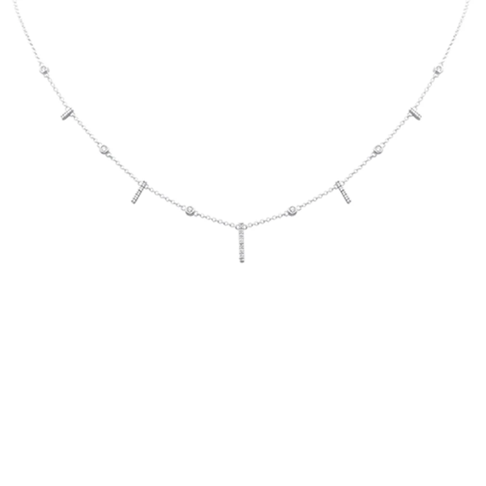<span>DIAMOND CLOSEOUT! </span> .25ct G SI 14K White Gold Diamond Dangling Necklace 16" Long