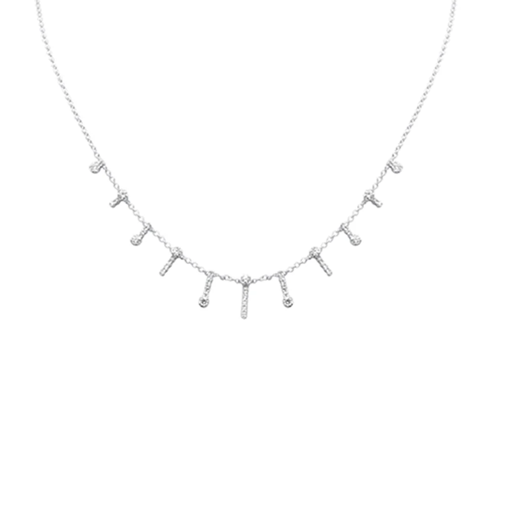<span>DIAMOND CLOSEOUT! </span> 1.00ct G SI 14K White Gold Diamond Dangling Necklace 16 + 2" Ext