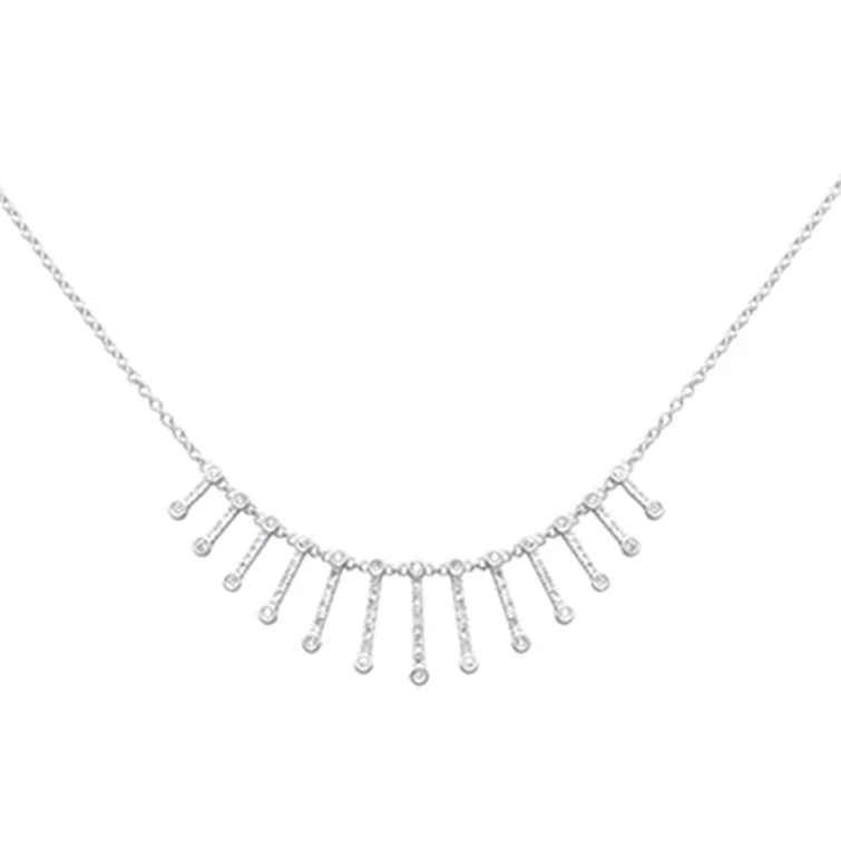 <span>DIAMOND CLOSEOUT! </span> .75ct G SI 14K White Gold Diamond Dangling Necklace 16 + 2" Ext