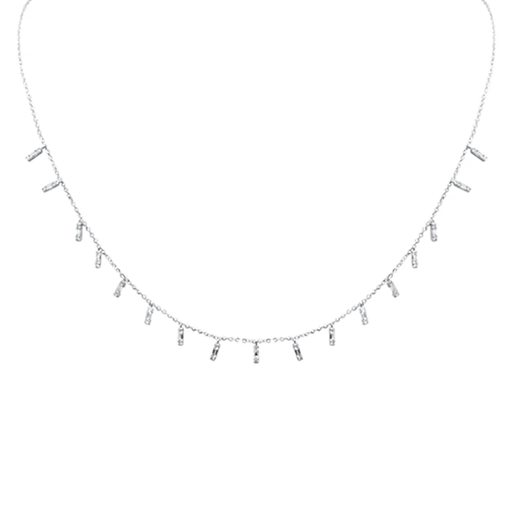 <span style="color:purple">SPECIAL!</span> .35ct G SI 14K White Gold Diamond Pendant Necklace 16+2" Long