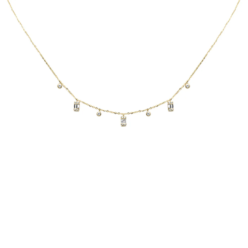<span style="color:purple">SPECIAL!</span> .42ct G SI 14K Yellow Gold Diamond Pendant Necklace 16+2" Long