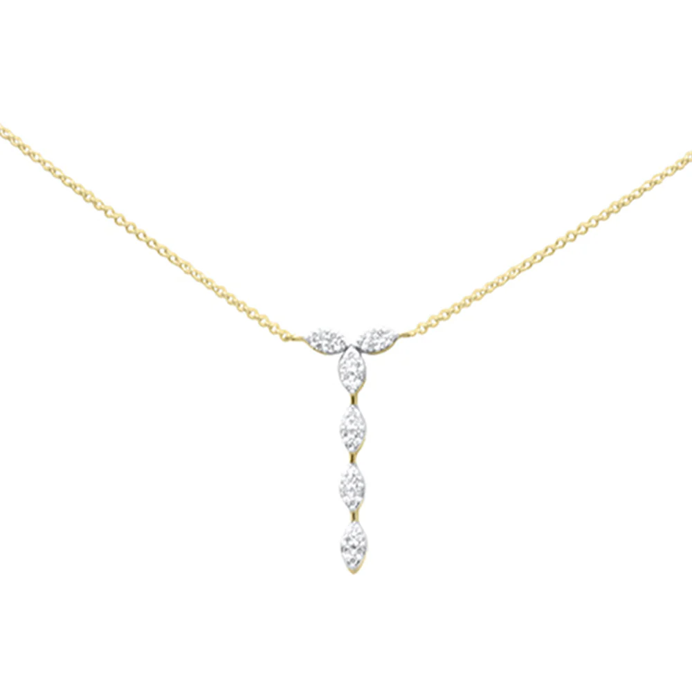 <span>DIAMOND  CLOSEOUT! </span>  .25ct G SI 14K Yellow Gold Round Diamond Pendant Necklace 16 + 2" Ext