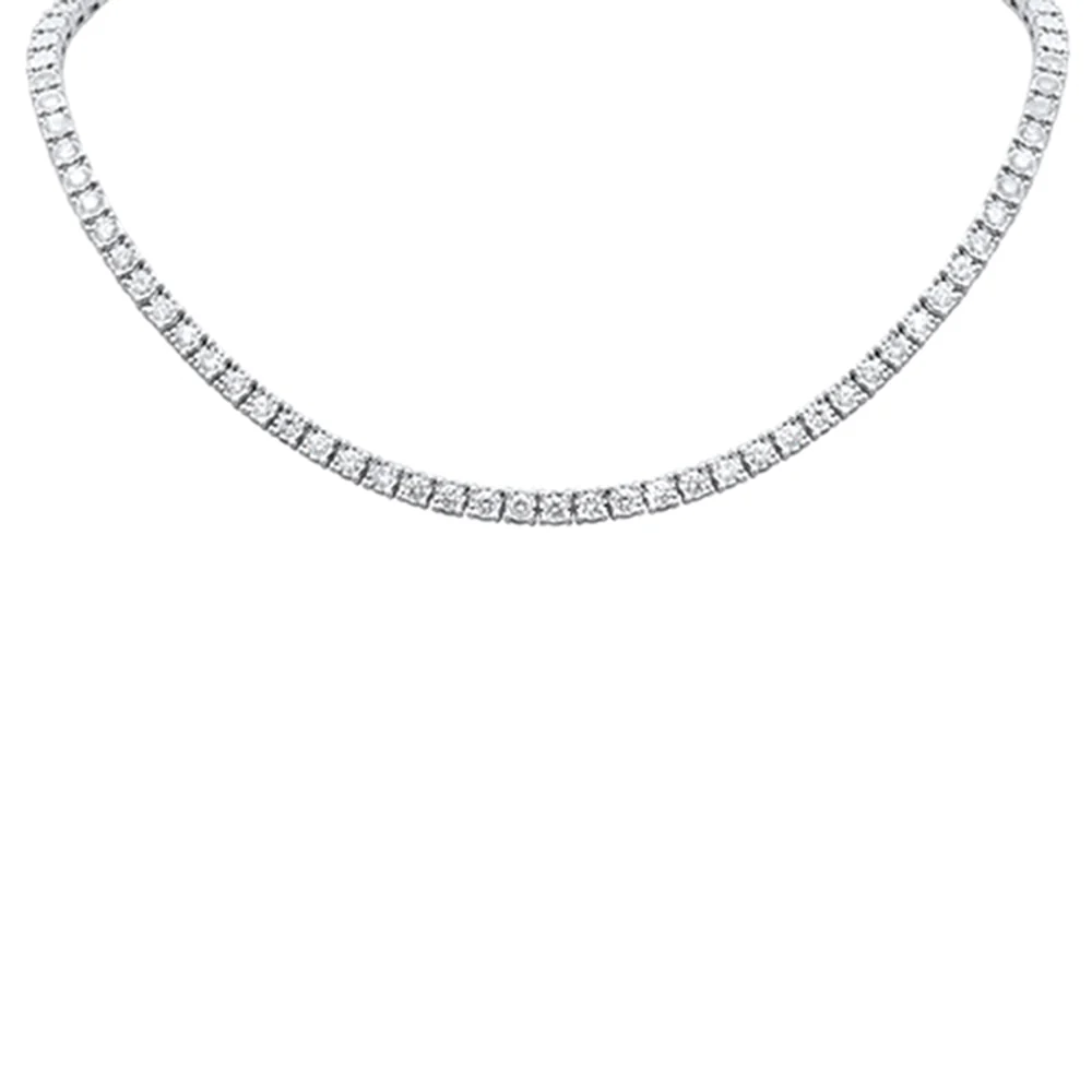 <span style="color:purple">SPECIAL!</span> 4.48ct G SI 14K White Gold Round Diamond Tennis Necklace 14+2" Long