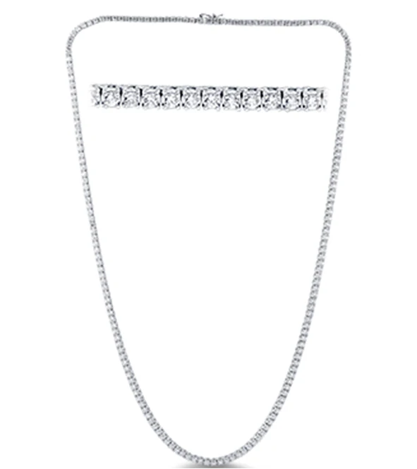 <span style="color:purple">SPECIAL!</span>5.01ct G SI 14K White Gold Diamond Tennis Necklace 16" Long - Image 5