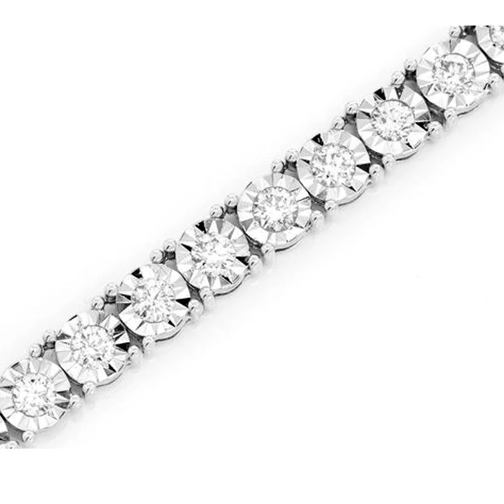 <span style="color:purple">SPECIAL!</span> 0.55ct 14K White Gold Tennis Miracle Illusion Necklace 16" - Image 2