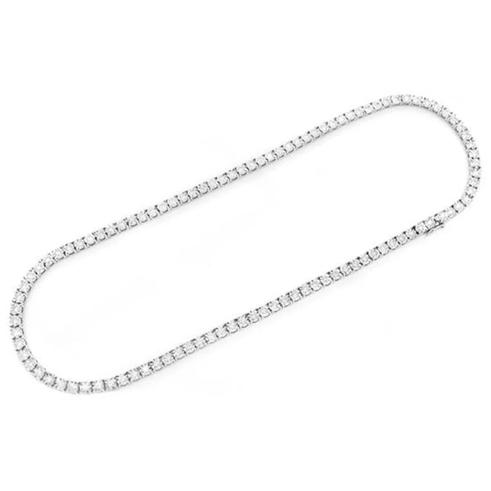 <span style="color:purple">SPECIAL!</span> 0.55ct 14K White Gold Tennis Miracle Illusion Necklace 16" - Image 3