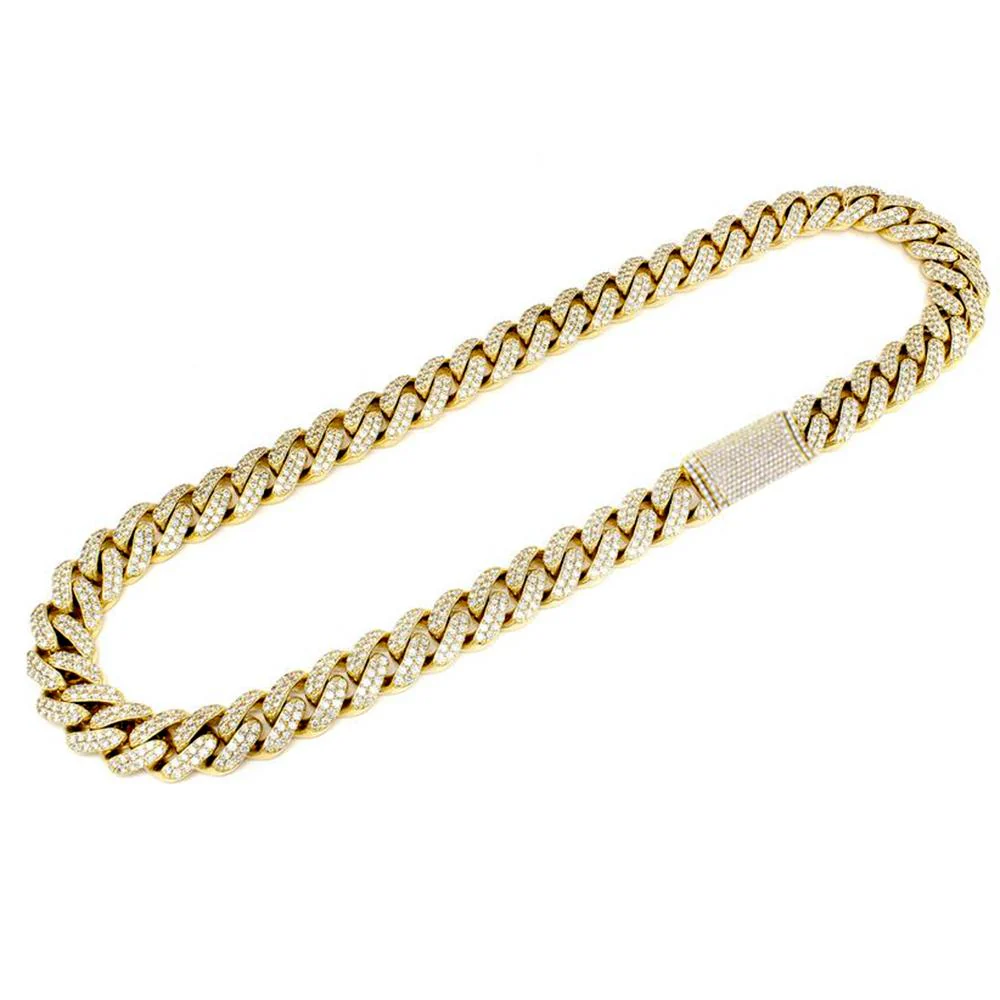 <span style="color:purple">SPECIAL!</span> 9MM 6.93ct G SI 10K Yellow Gold Diamond Round Cuban Necklace 22" - Image 3