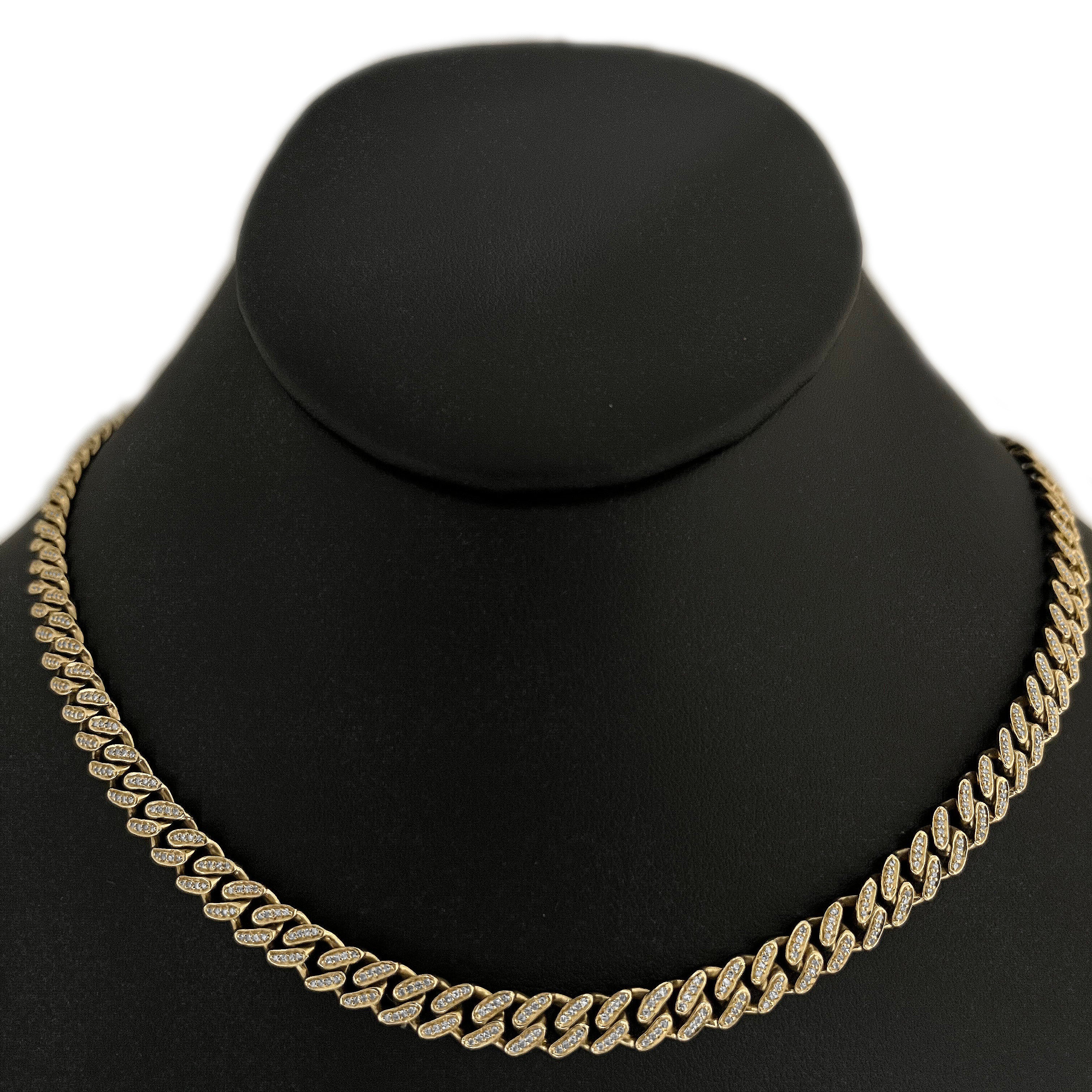 <span style="color:purple">SPECIAL!</span>6mm 1.73ct G SI 14k Yellow Gold Diamond Round Cuban Necklace 18"