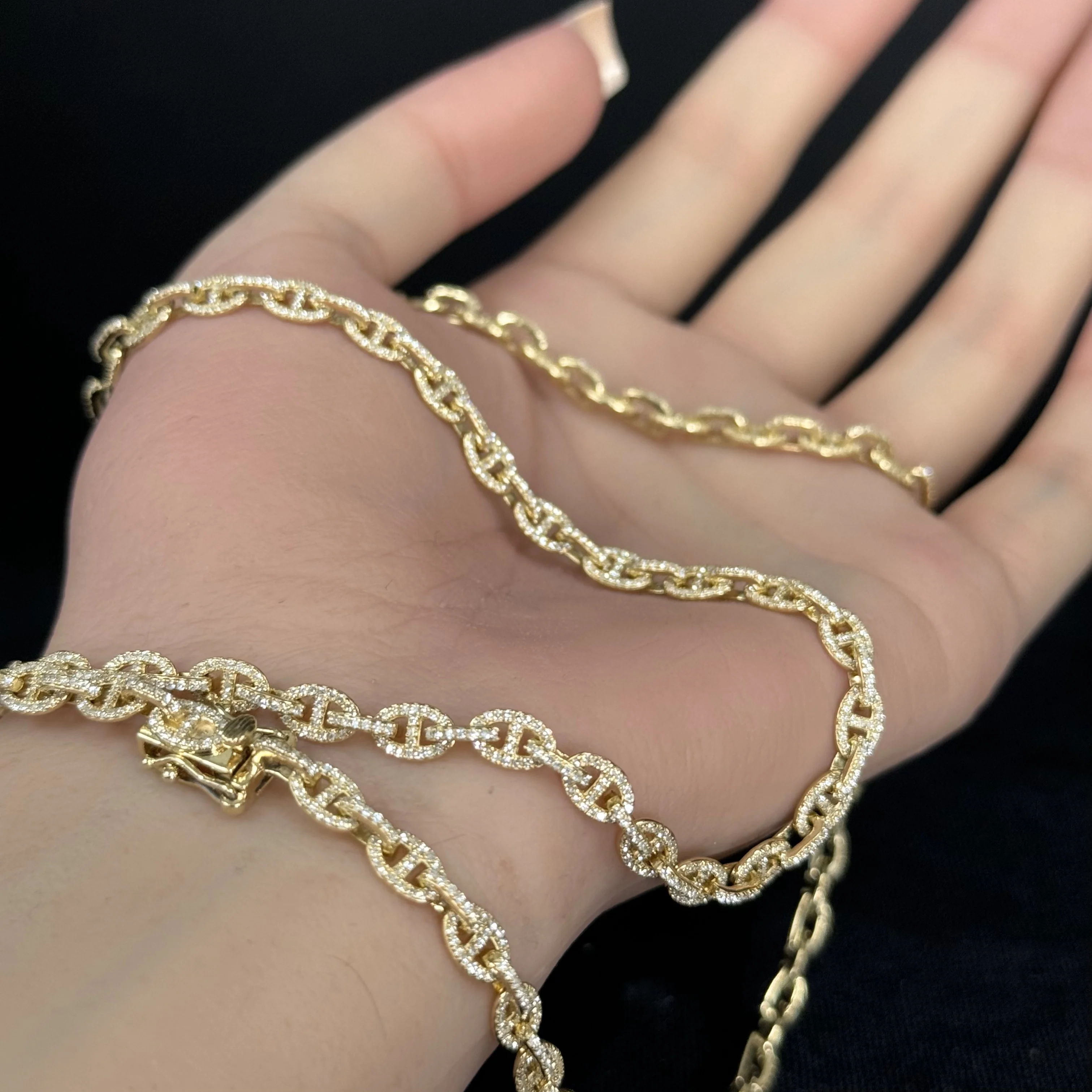 <span style="color:purple">SPECIAL!</span>3.45ct G SI 14K Yellow Gold Diamond Mariner Link Chain Necklace 22' Long - Image 3