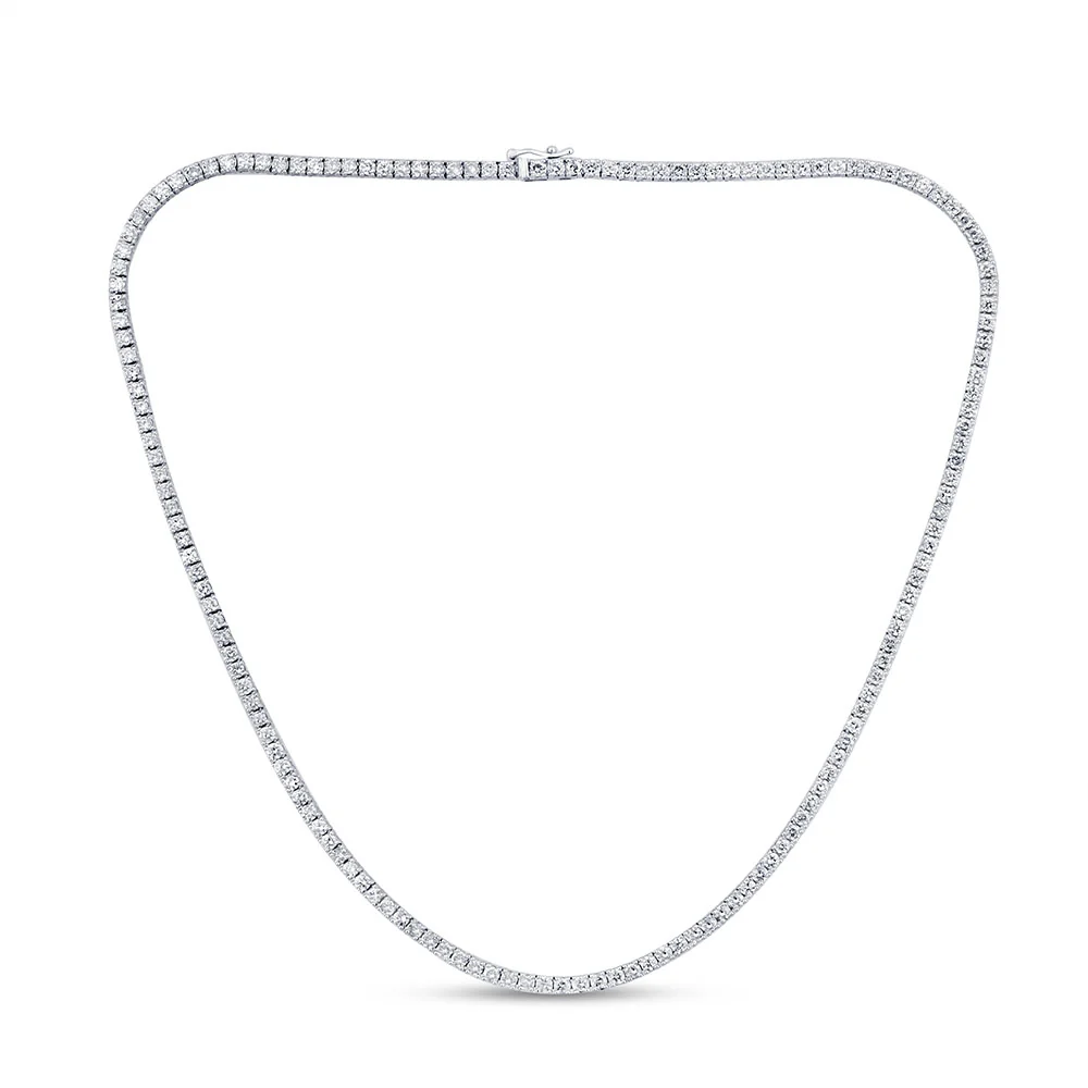 <span style="color:purple">SPECIAL!</span> 10.72ct G SI 14K White Gold Diamond Tennis Necklace 18" Long