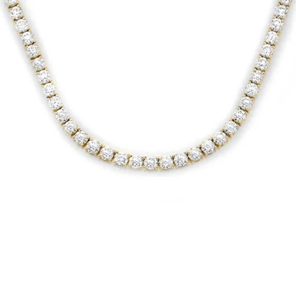 <span style="color:purple">SPECIAL!</span> 5.08ct G SI 14K Yellow Gold Diamond Tennis Necklace 16" Long