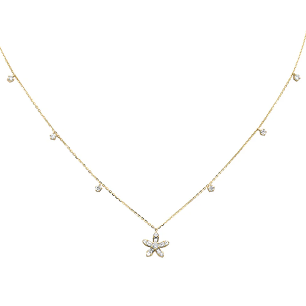 <span style="color:purple">SPECIAL!</span> .44ct G SI 14K Yellow Gold Round & Baguette Diamond Pendant Necklace 16+2" Ext Long - Image 2