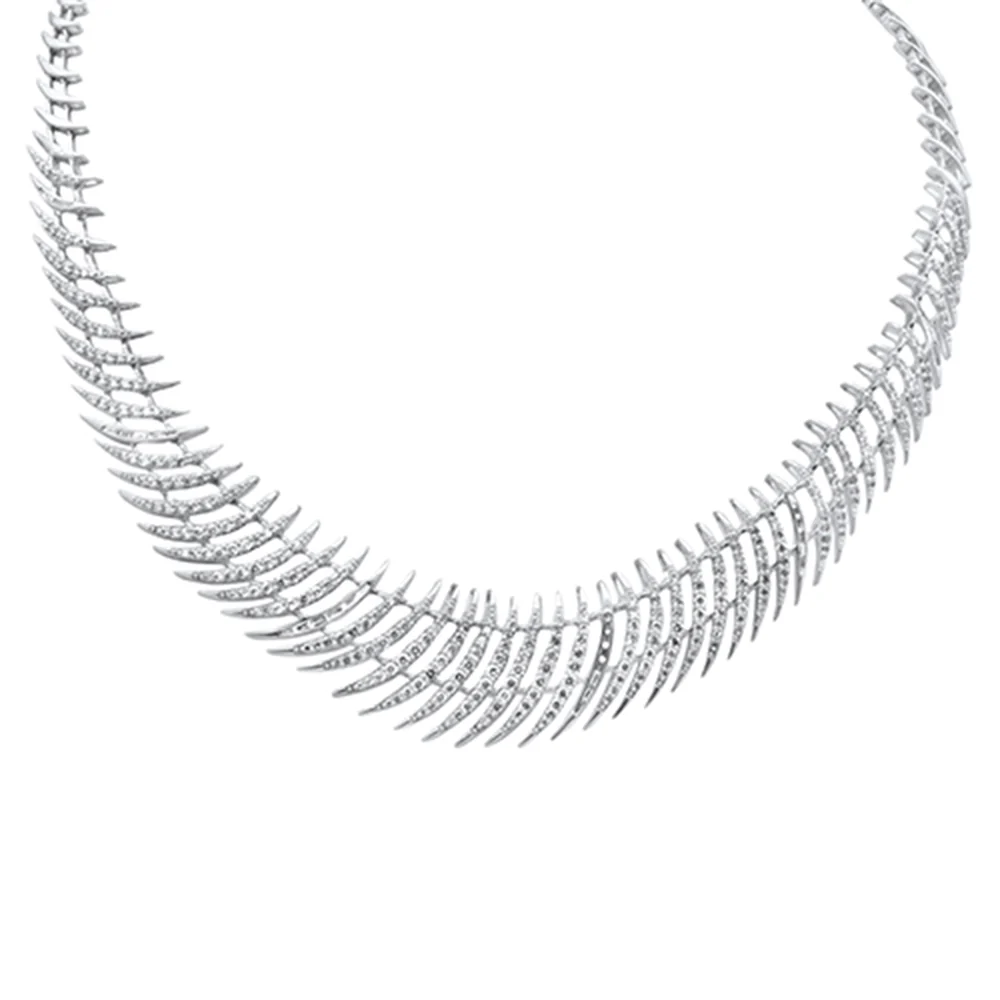 <span style="color:purple">SPECIAL!</span> 4.05ct G SI 14K White Gold Diamond Elegant Pendant Necklace 16" Long