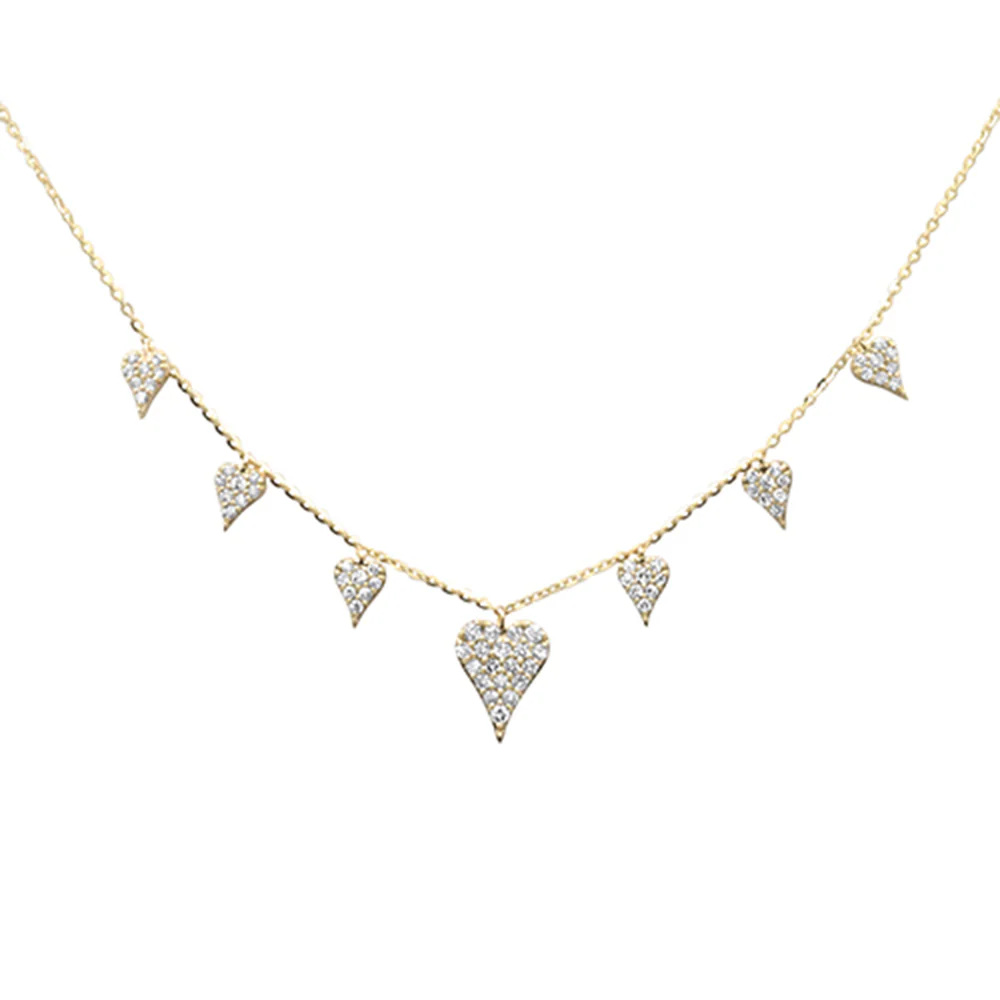 <span style="color:purple">SPECIAL!</span>.49ct G SI 14K Yellow Gold Heart Shape Diamond Pendant Necklace 18" Long