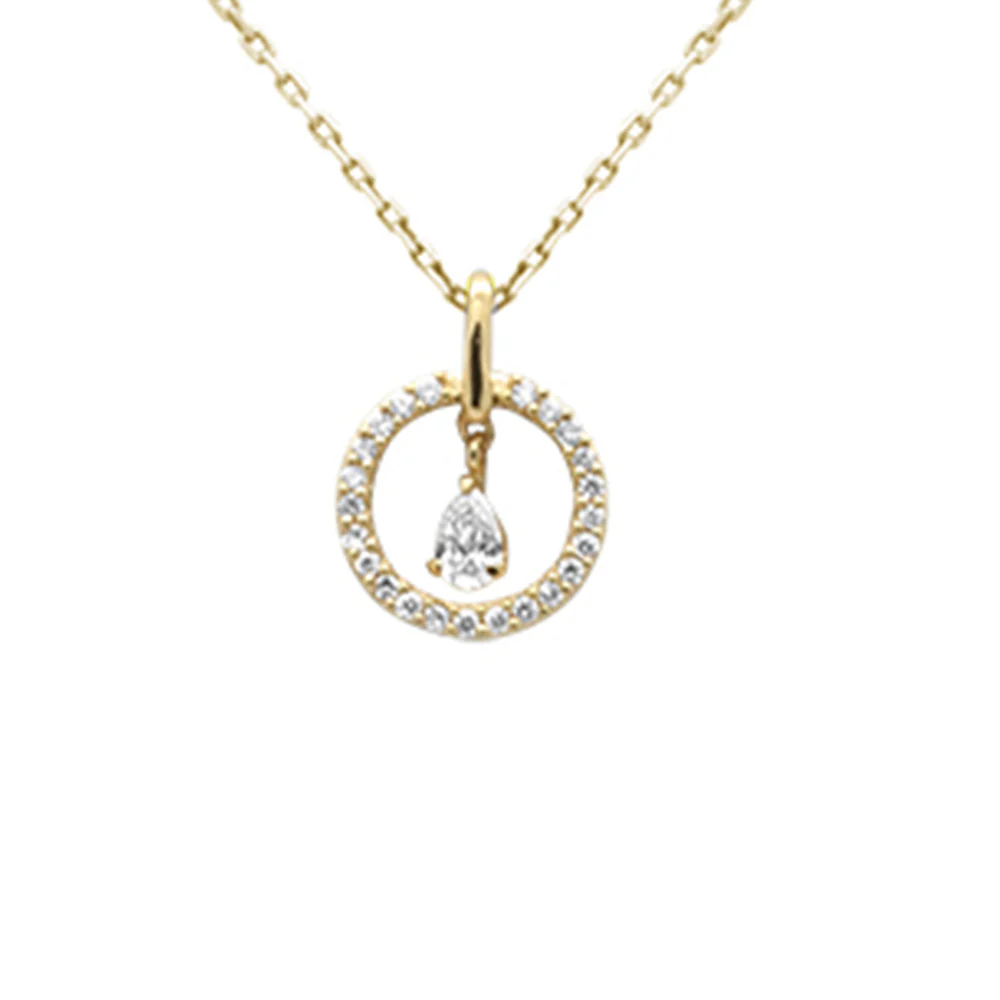 <span style="color:purple">SPECIAL!</span> .20ct G SI 14K Yellow Gold Diamond Dancing Pendant Necklace 18" Chain