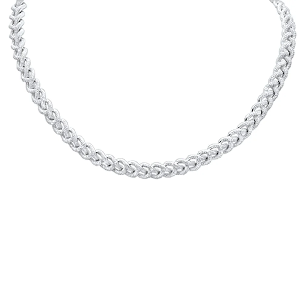 <span style="color:purple">SPECIAL!</span>7mm 8.36ct G SI 14K White Gold Diamond Round Cuban Style Choker Necklace 16" Long - Image 3