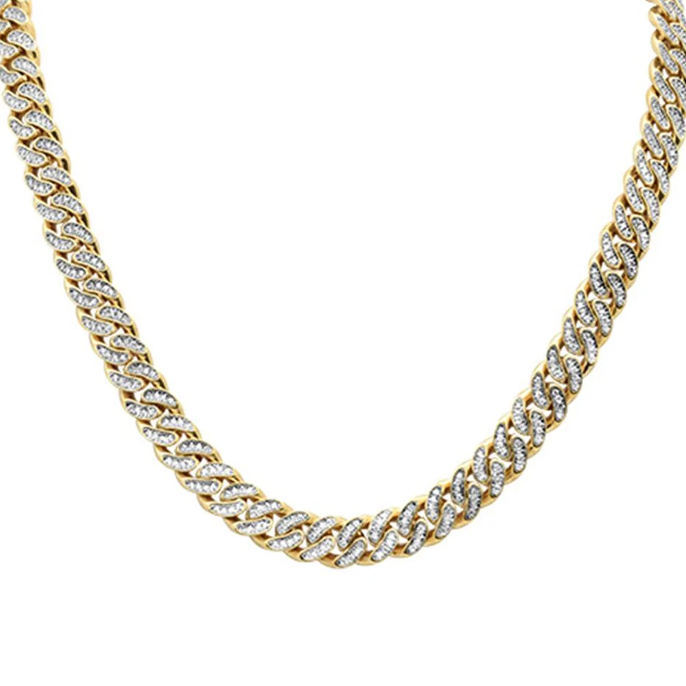 <span style="color:purple">SPECIAL!</span> 4mm 1.83ct 14k Yellow Gold Diamond Round Cuban Necklace 18"