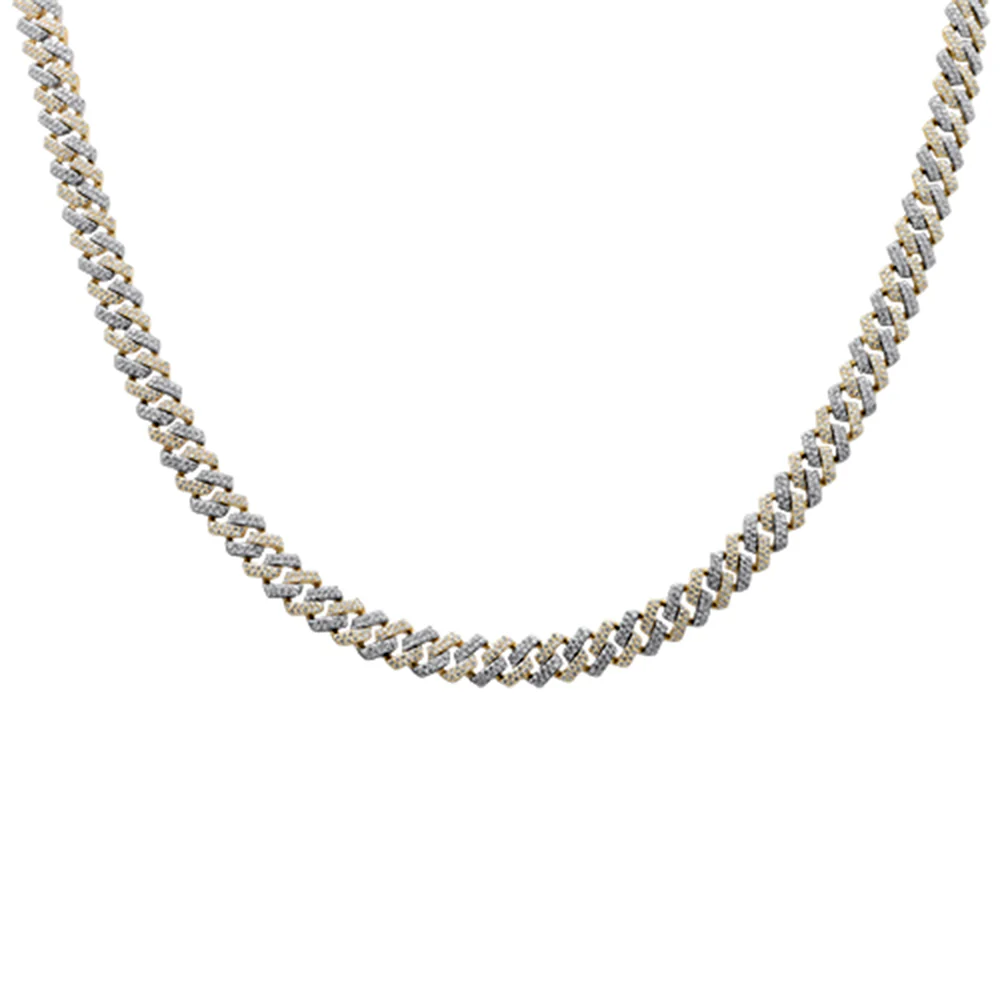 <span style="color:purple">SPECIAL!</span> 7MM 5.70ct G SI 14K Yellow & White Gold Diamond Square Cuban Chain Necklace 22" - Image 3